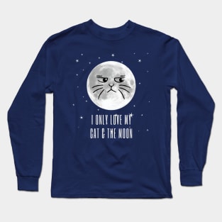 I Love Moon and Cats Long Sleeve T-Shirt